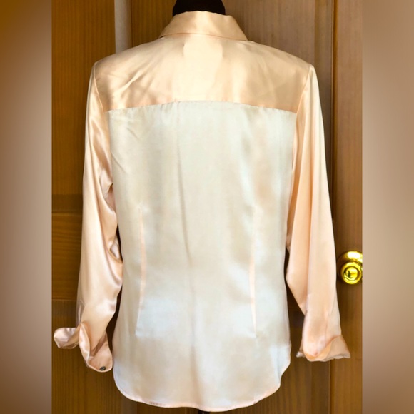 LORD & TAYLOR s6P 💯 silk charmeuse blouse Likely vintage/looks new! Peachy/pink - Picture 2 of 5